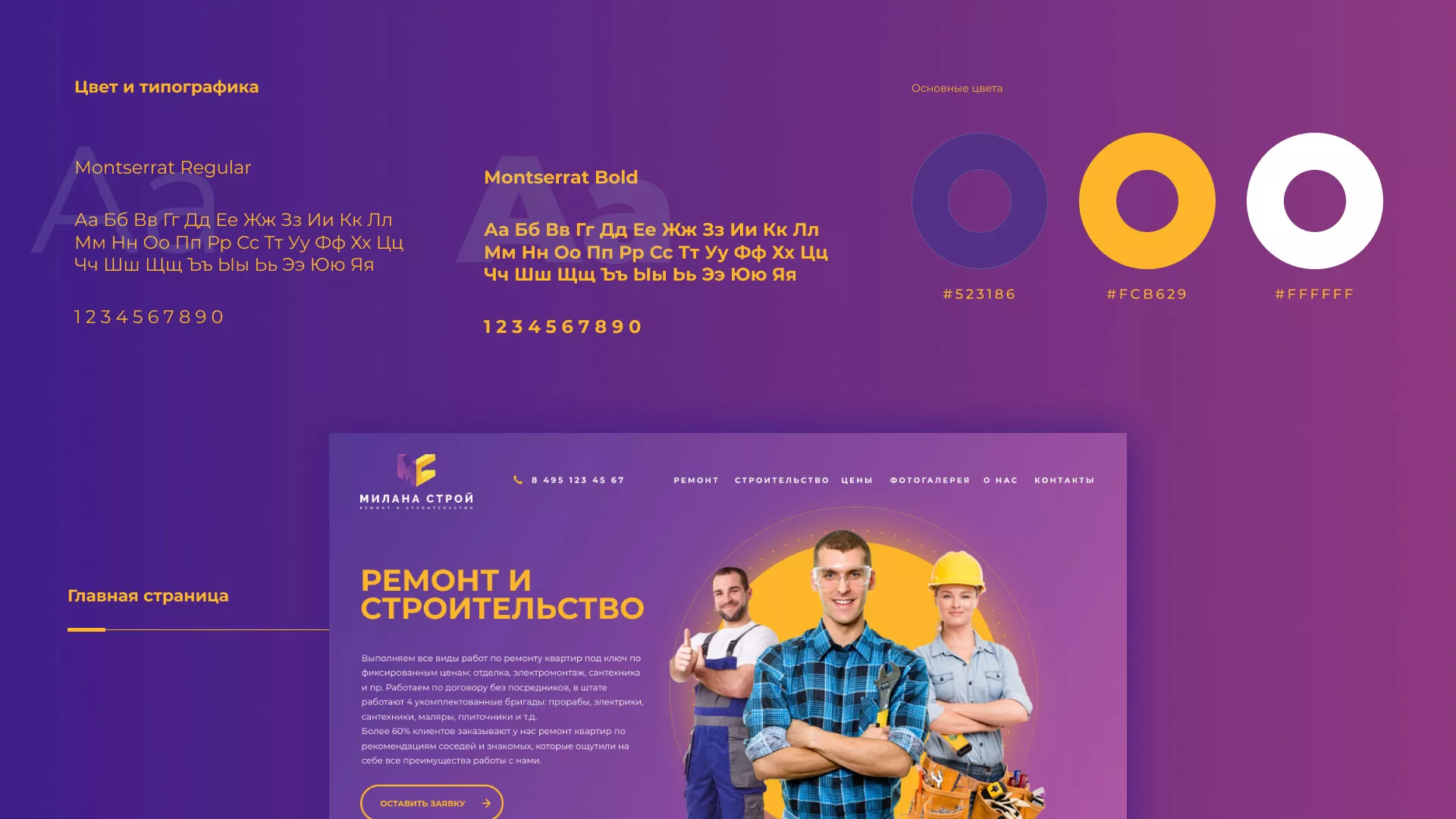 Разработка сайта строительной компании «Милана-Строй» в Карачеве